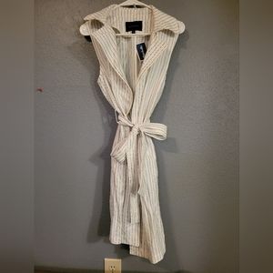 Banana Republic Wrap Jacket Dress size Med w/white & black pin stripes